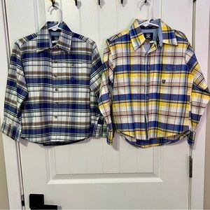 Wrangler Blue Button Down Shirt Casual Plaid